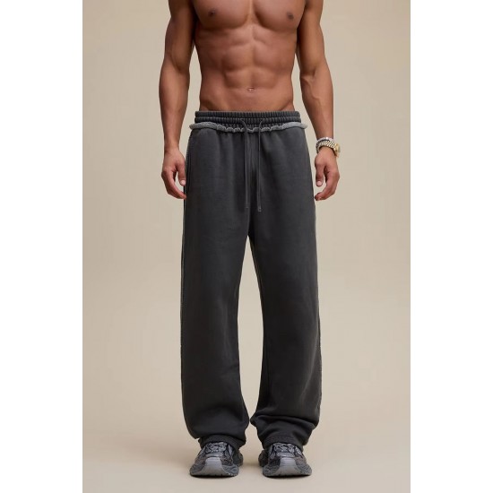 Men's Cotton Polyester Loose Wide Leg Casual Sweatpants