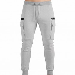 Men's Cotton Polyester Straight Casual Drawstring Trousers