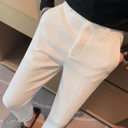 Men's Cotton Polyester Straight Slim Formal Pants