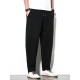 Men's Cotton Polyester Linen Loose Wide Leg Sweatpants