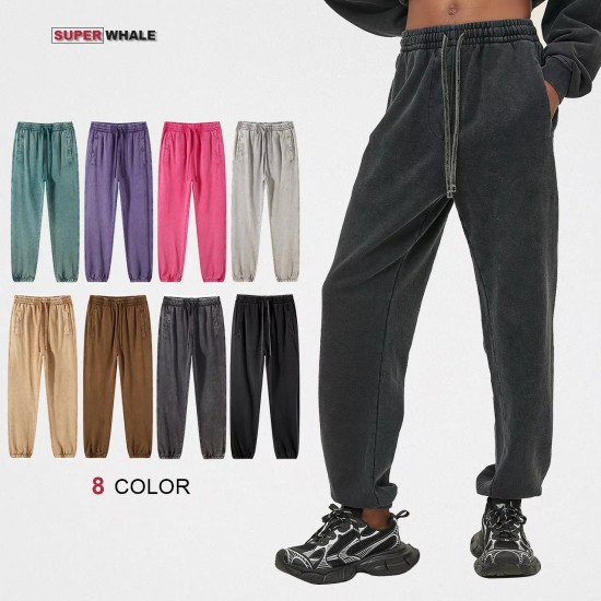 Men's Fleece Cotton Oversized Streetwear Vintage Sweatpants