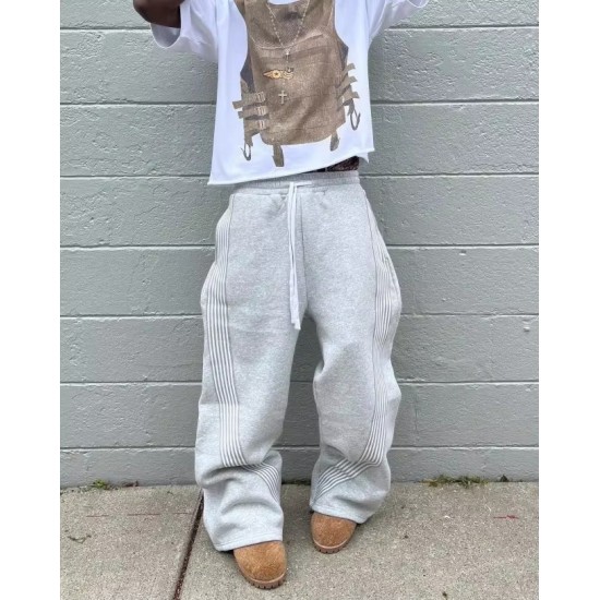 Men's Cotton Polyester Baggy Casual Drawstring Cargo Pants