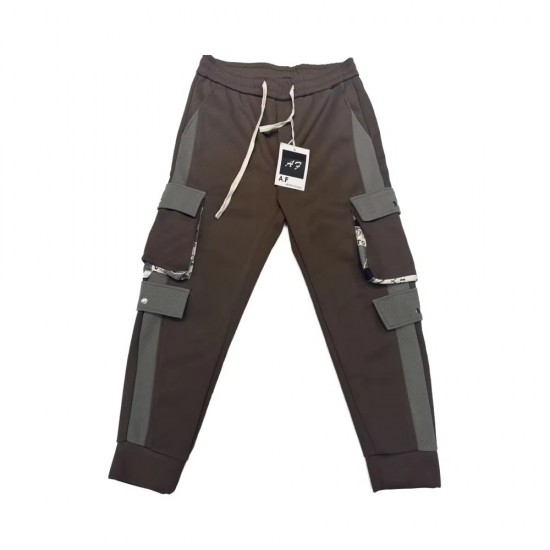 Men's Cotton Polyester Straight Casual Elastic Waist Pants