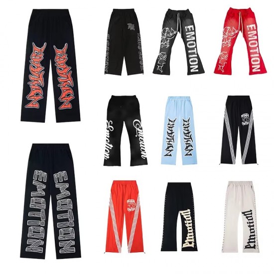 Men's Cotton Nylon Loose Wide Leg Retro Pants