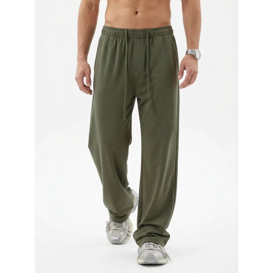 Men's Cotton Polyester Loose Straight Leg Sports Pants