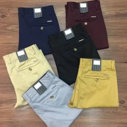 Men's Cotton Polyester Straight Slim Casual Chinos